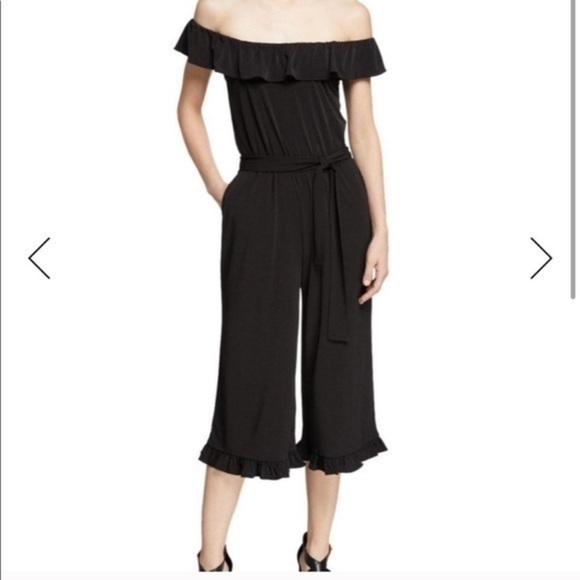 MICHAEL Michael Kors Solid Ruffle Neck Jumpsuit MP - Picture 3 of 3